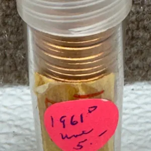 Tube of 1961-D Lincoln Wheat Cents Uncirculated