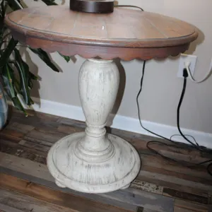 Farmhouse Pedestal Accent Table