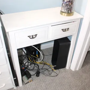 White Two-Drawer Console Table
