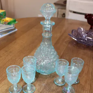 Aqua Glass Decanter Set
