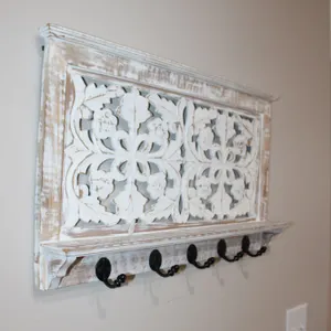 Carved Wall Coat Rack
