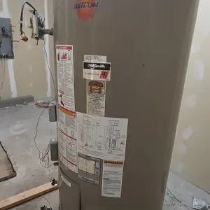 A.O. Smith BTC 275A 970 commercial natural gas water heater. Features 100-gallon capacity, 275,000 BTU/hr input rating, and 250 GPH recovery rating at