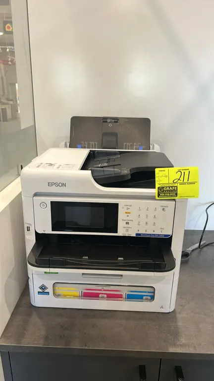 Epson WorkForce Pro EM-C800 workgroup color multifunction printer. Features automatic document feeder, color touchscreen control panel with numeric ke