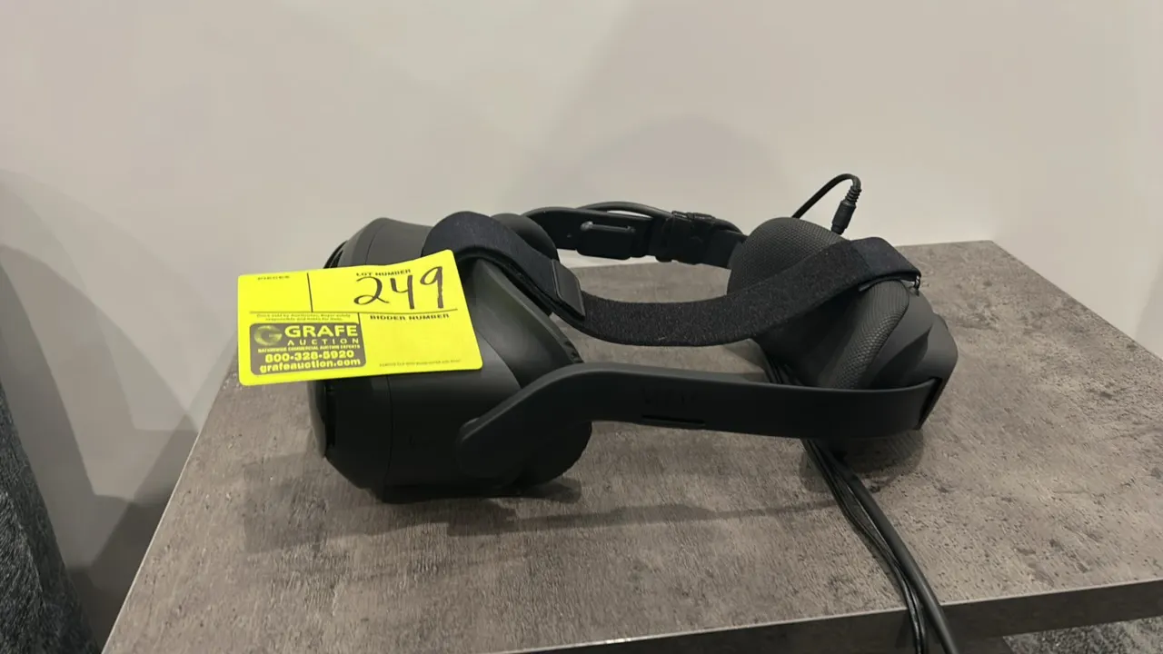 HTC Vive Focus Vision mixed reality and PC VR headset. Features an adjustable rigid head strap with rear adjustment dial, cushioned face gasket and re