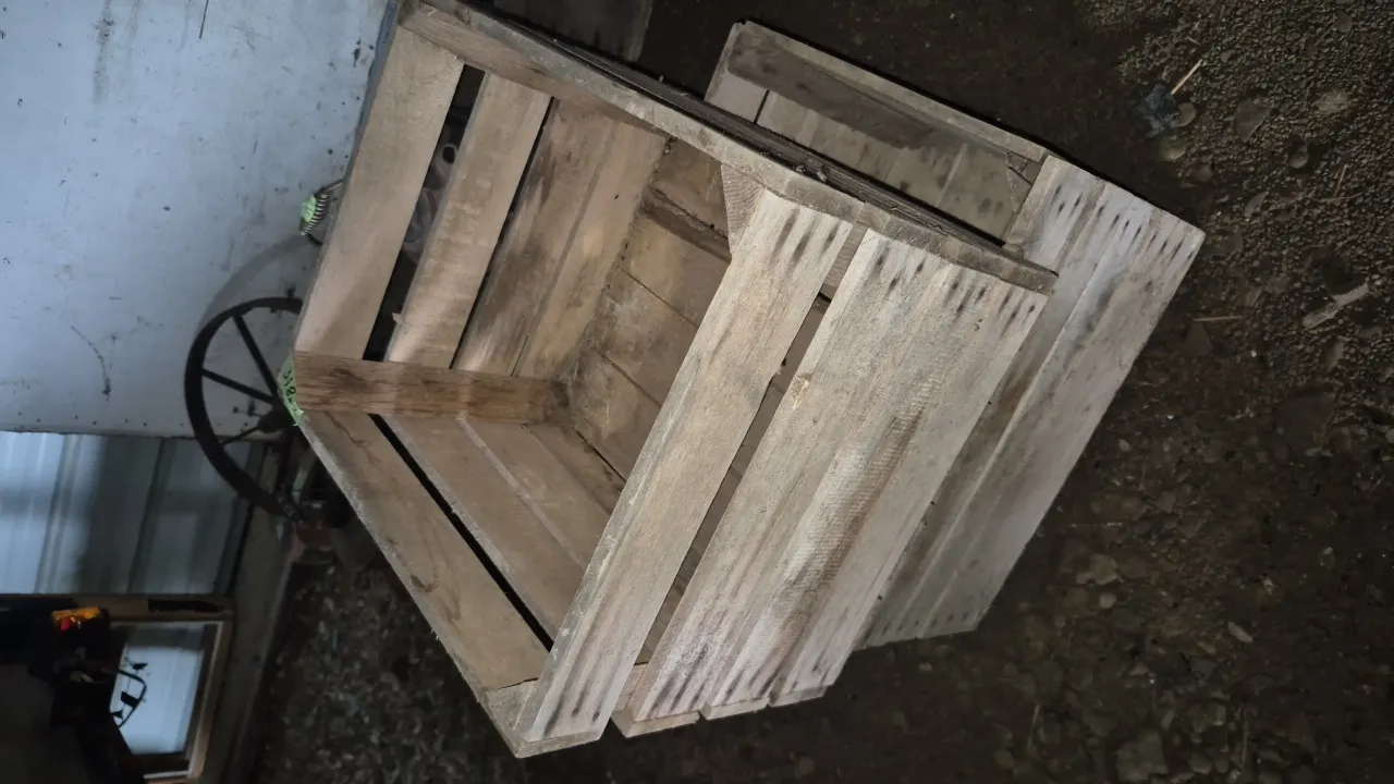 TWO WOOD CRATES