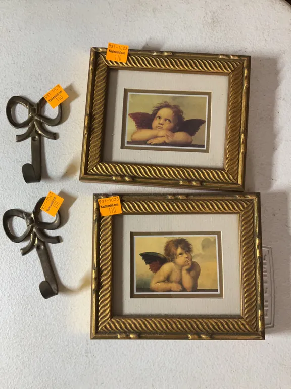 2 Framed Prints with Brass Hangers