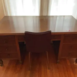 Vintage Wooden Desk and Chair