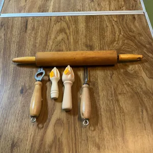 Vintage Wooden Rolling Pin, Vintage Kitchen Utensils