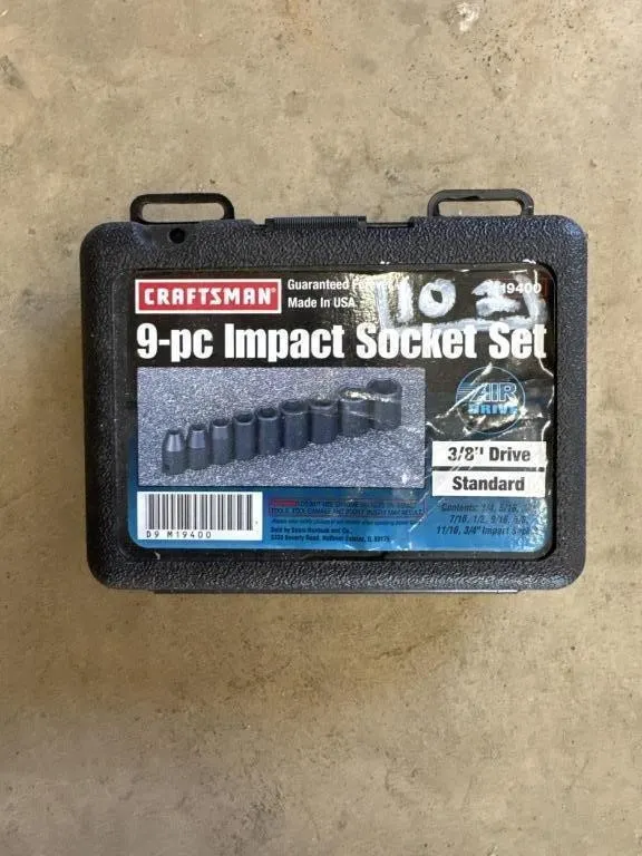 Craftsman nine piece impact socket set 3/8” drive