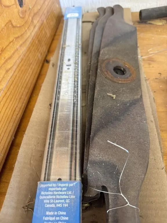 Lawnmower blades. And full extension drawer slide