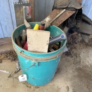 Bucket with assorted tools.