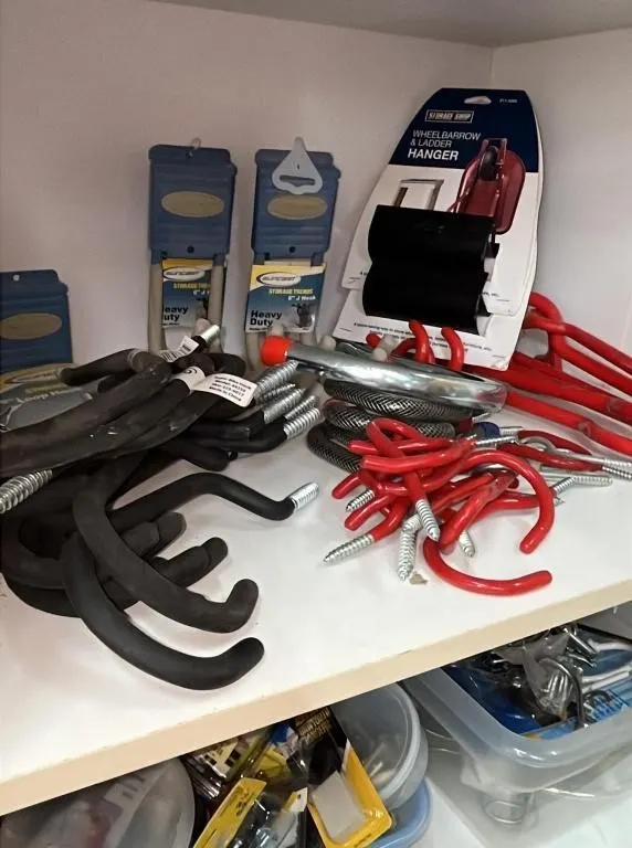 Large Assortment of Hardware and Storage Hooks
