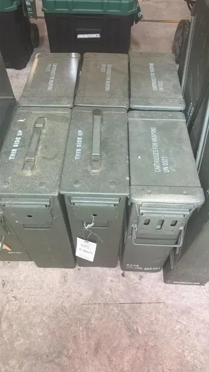 Metal Ammunition Storage Canister Lot
