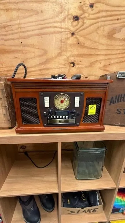 Nostalgic Wood-Finish Multimedia Music System