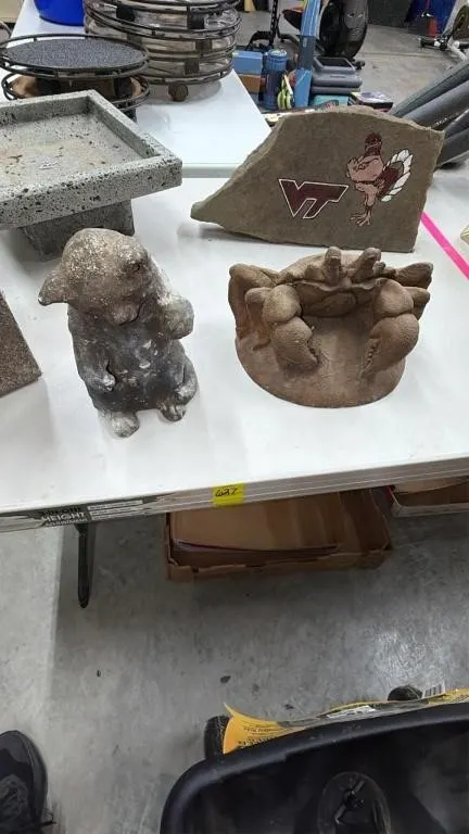 Garden Decor Set: Crab, VT Stone, and Birdbath