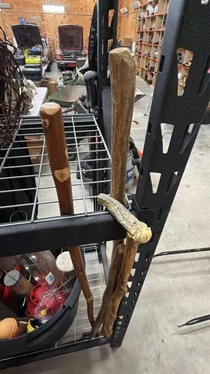 Set of Two Wooden Walking Sticks