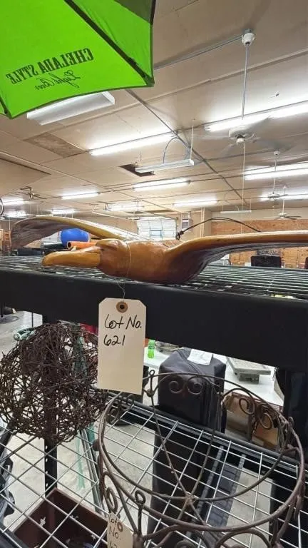 Large Wooden Pterodactyl Sculpture