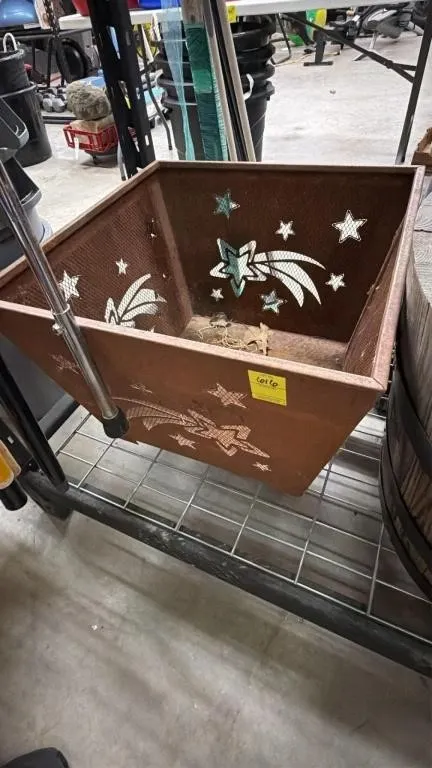 Metal Fire Pit with Star Cutouts