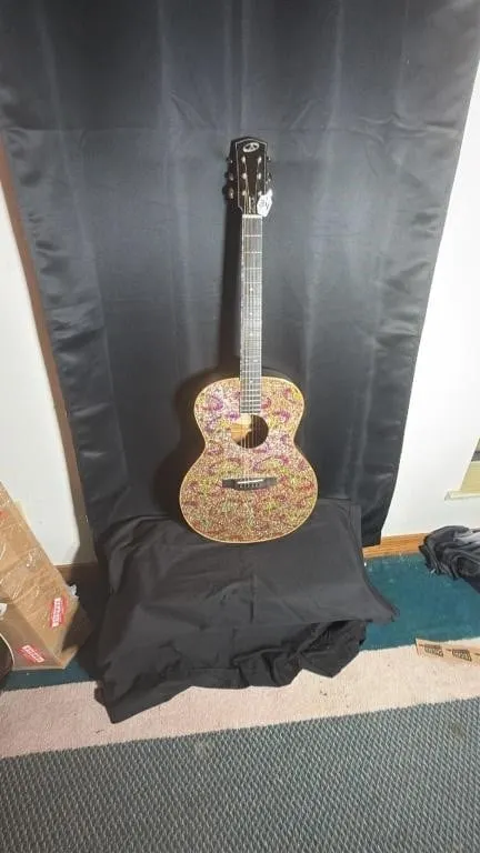 PRECIOUS REBELS Guitar with Patterned Body