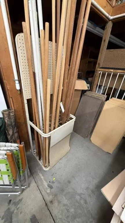 Assorted Long Wooden Dowels and Poles Lot