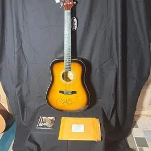 CAHARLIE DANIELS SIGNED ACUOSTIC  GUITAR W CERT