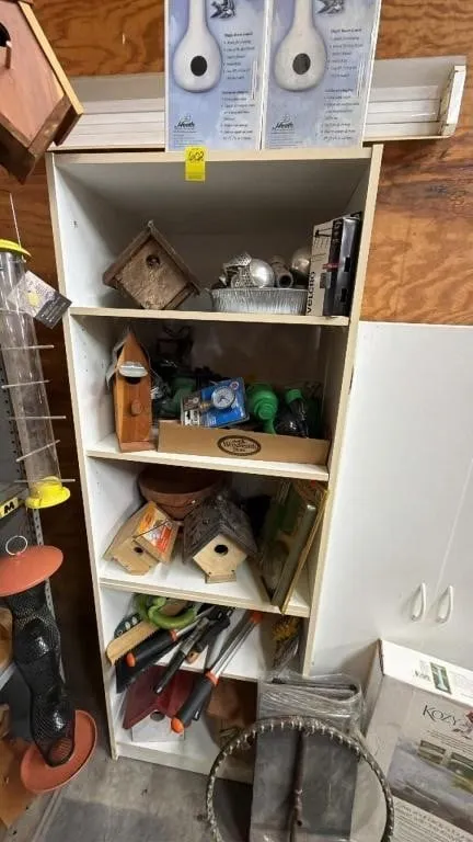 Assorted Garden Tools and Birdhouses Lot