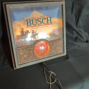 BUSCH LIGHTED BEER SIGN & CLOCK