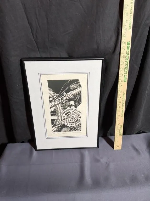 Bicycle Framed Black and White SIGNED Print 8/45