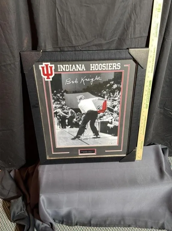 Framed Bob Knight Signed Indiana Hoosiers Photo