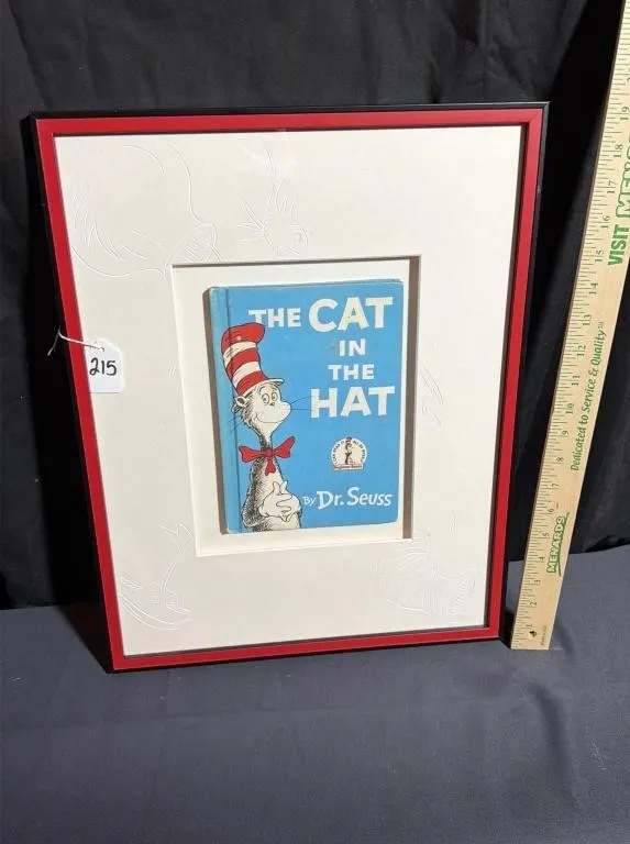 Framed Dr. Seuss The Cat in the Hat Book