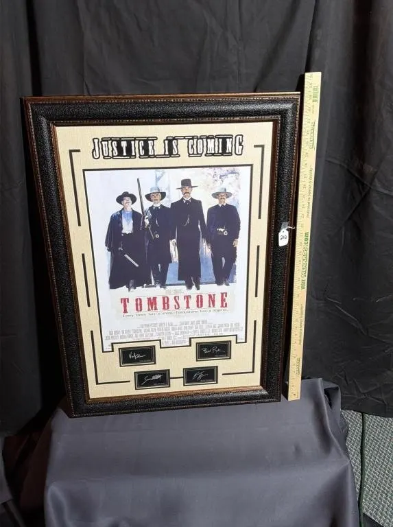 Framed Tombstone Signed Movie Poster Display