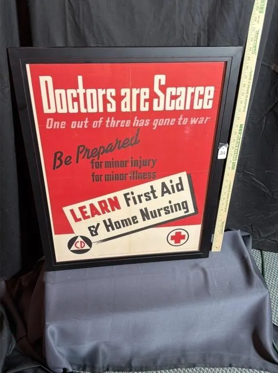 Vintage Doctors are Scarce First Aid Poster