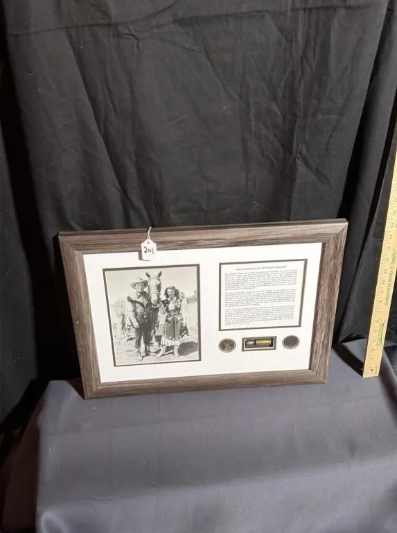 Roy Rogers Framed Colt .45 Casing Display