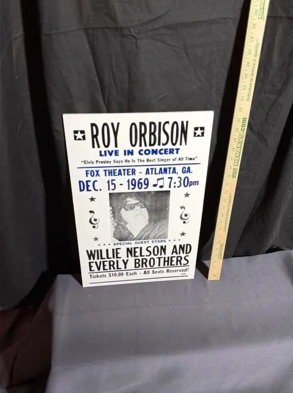 Roy Orbison 1969 Fox Theater Concert Poster