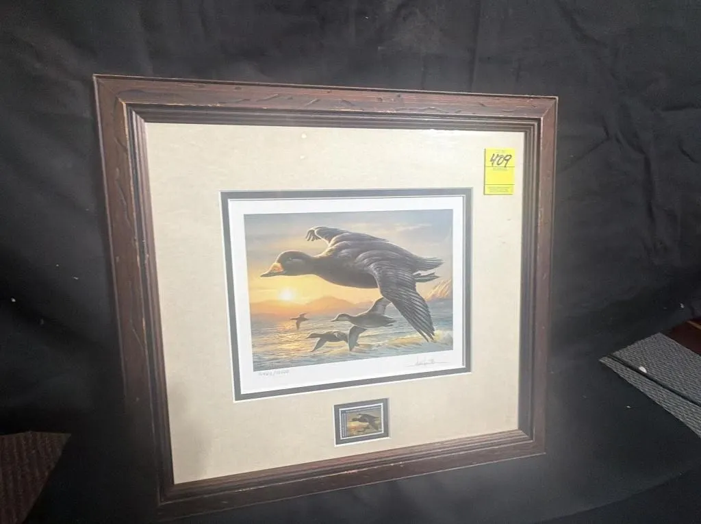 Framed Limited Edition Duck Print with Stamp