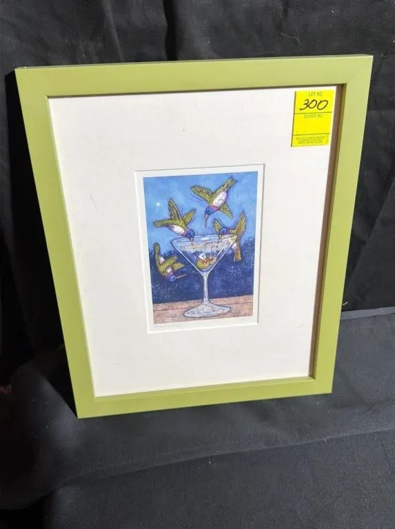 Happy Hour Hummingbird Framed Art Print