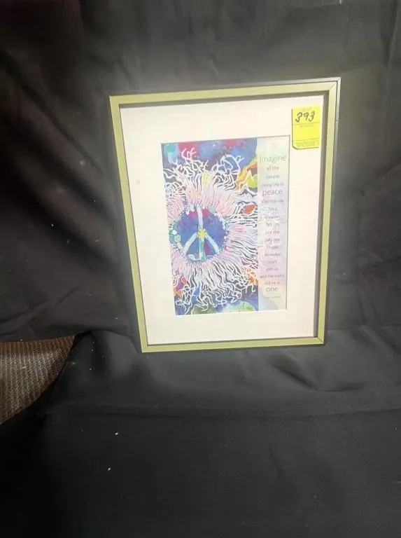 Framed John Lennon Imagine Peace Art Print