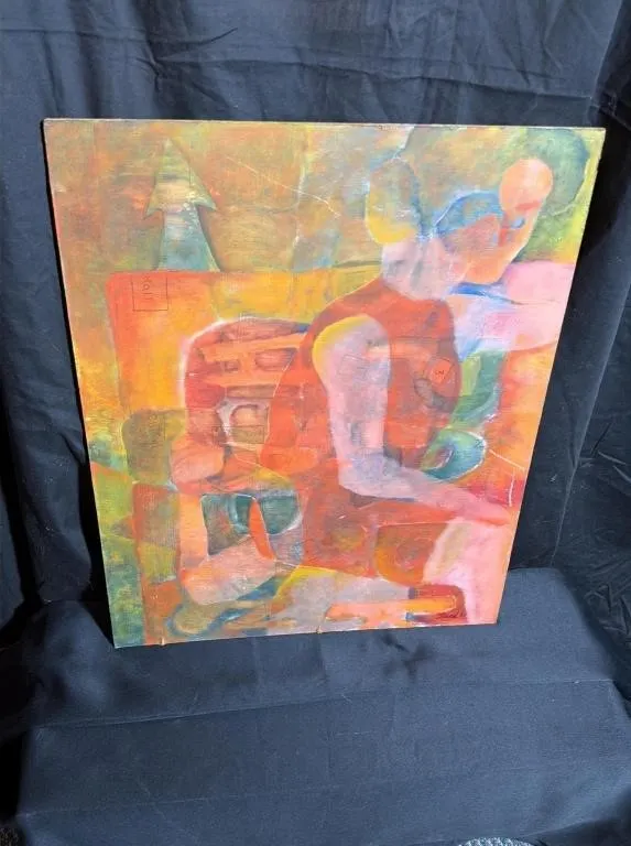 Abstract Figurative Painting, Signed "Judd '66"