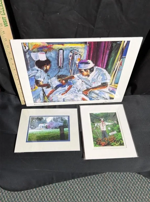 Set of Three Framed Art Prints and Photographs