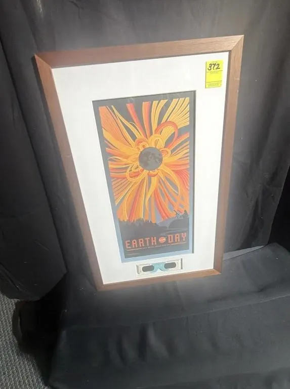 Framed NASA Earth Day 2017 Eclipse Art