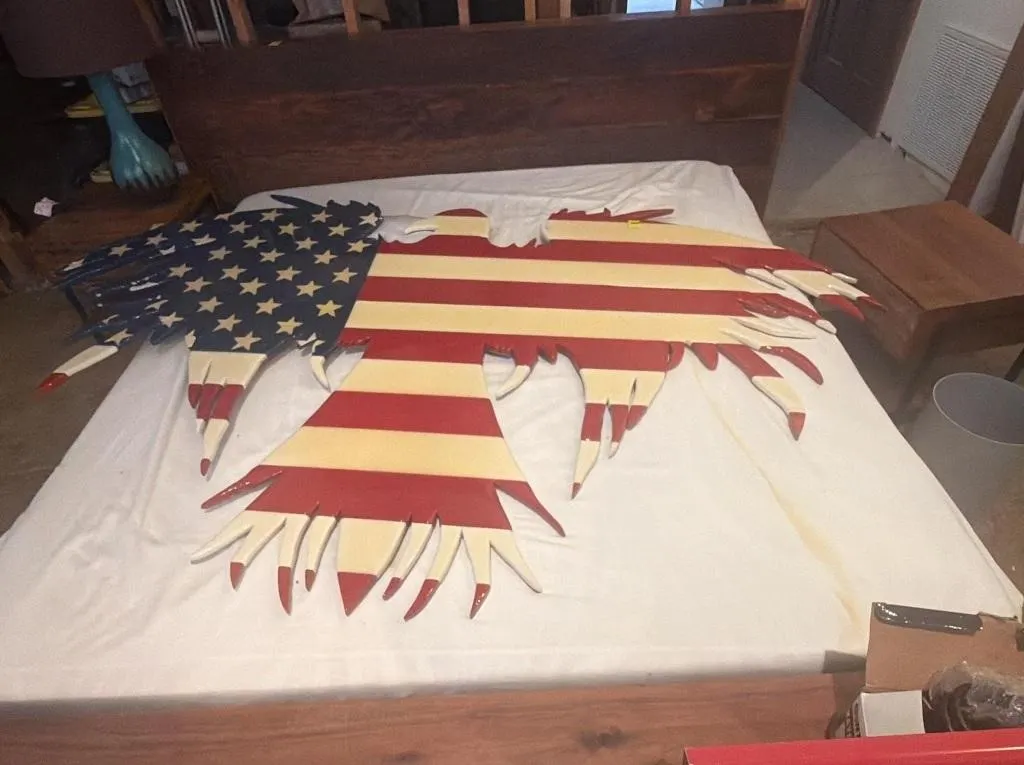Large American Flag Eagle Display