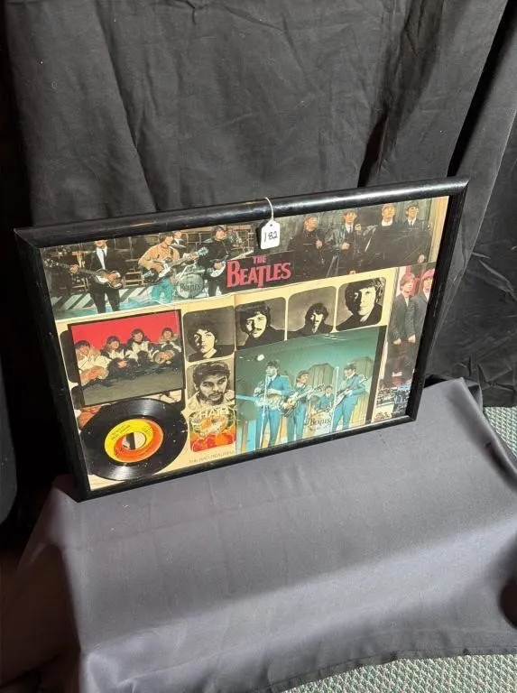 The Beatles Framed Collage with 45 RPM Record