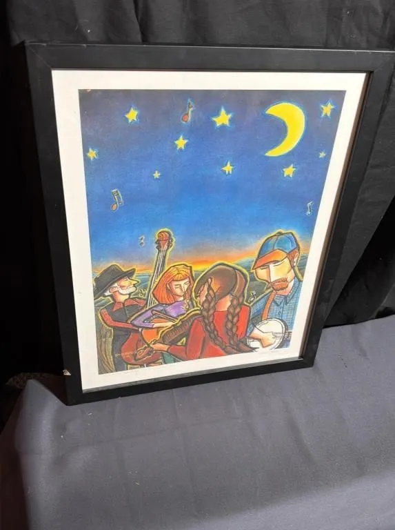 Framed Bluegrass Band Art Print