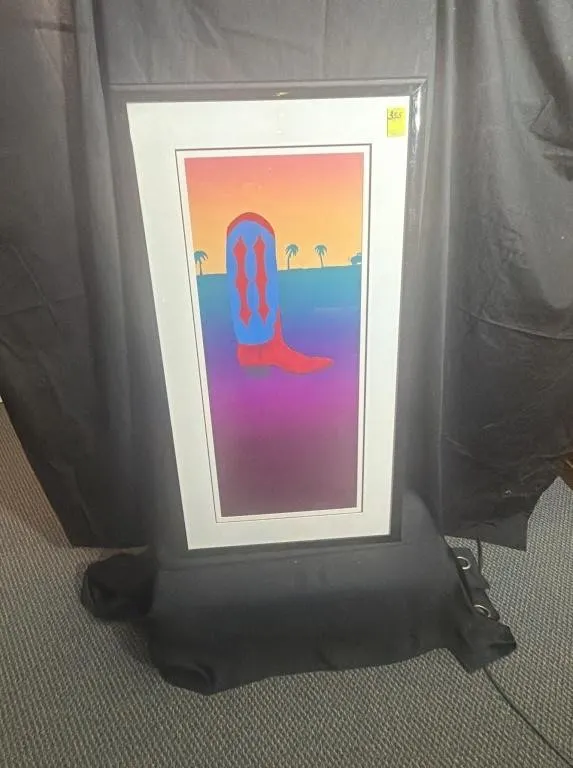Framed Cowboy Boot Gradient Art Print