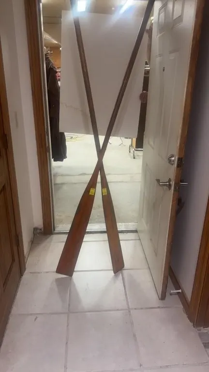 WOODEN OARS PAIR