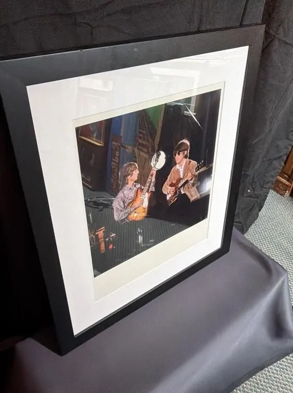 Framed Photograph of The Beatles in Studio