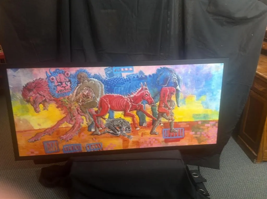Surrealist Multicolored Figurative Framed Print