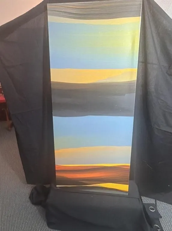 Abstract Horizon Large Vertical Canvas Painting