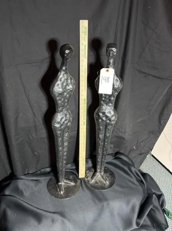 Set of Two Abstract Metal Human Figurines