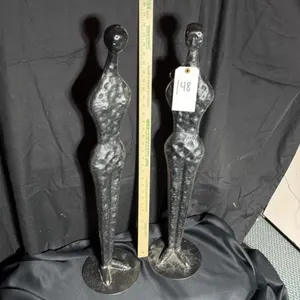 Set of Two Abstract Metal Human Figurines